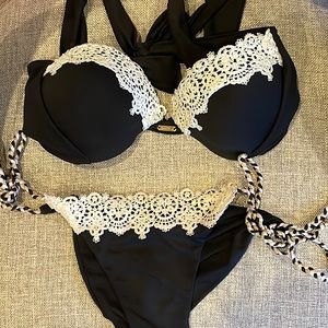Beach bunny black and white push up set M XL